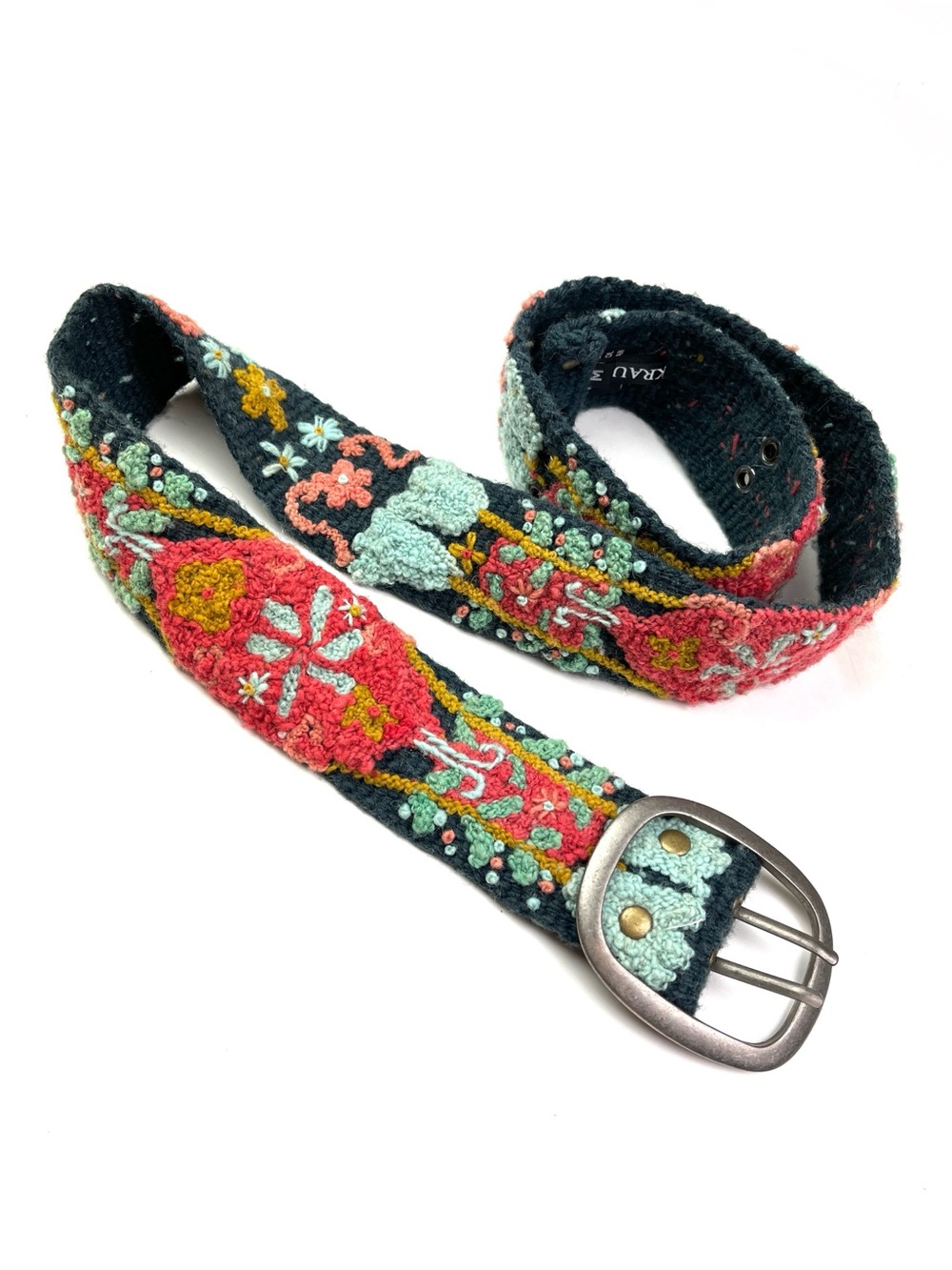 Sundance Jenny Krauss Wool Floral Tapestry Bohemian Belt size medium